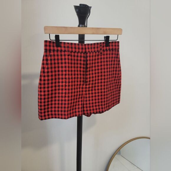 RED Valentino Wool Vichy Gingham Check Shorts Skort US 8 EU40 - Picture 1 of 9